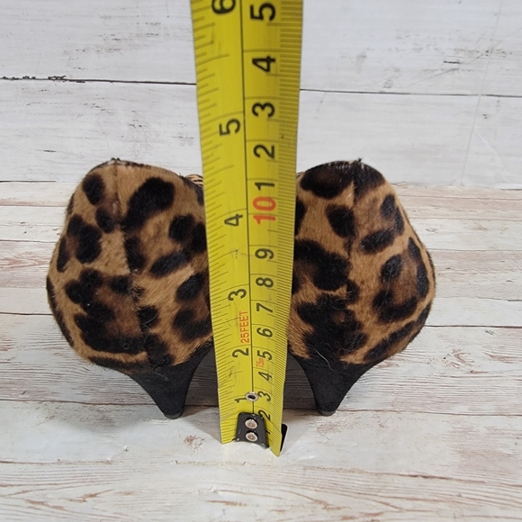 SAINT LAURENT Leopard Print Pony Hair Charlotte Kitten Heels - Picture 4 of 16